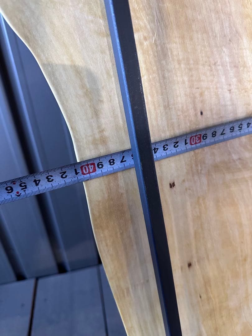 栃　トチ　一枚板テーブル　ローテーブル　ベンチディスプレイ　アイアン　民泊