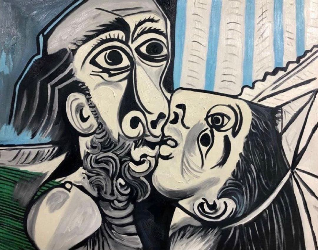 肉筆☆油絵☆F20号『O beijo』ピカソ/模写