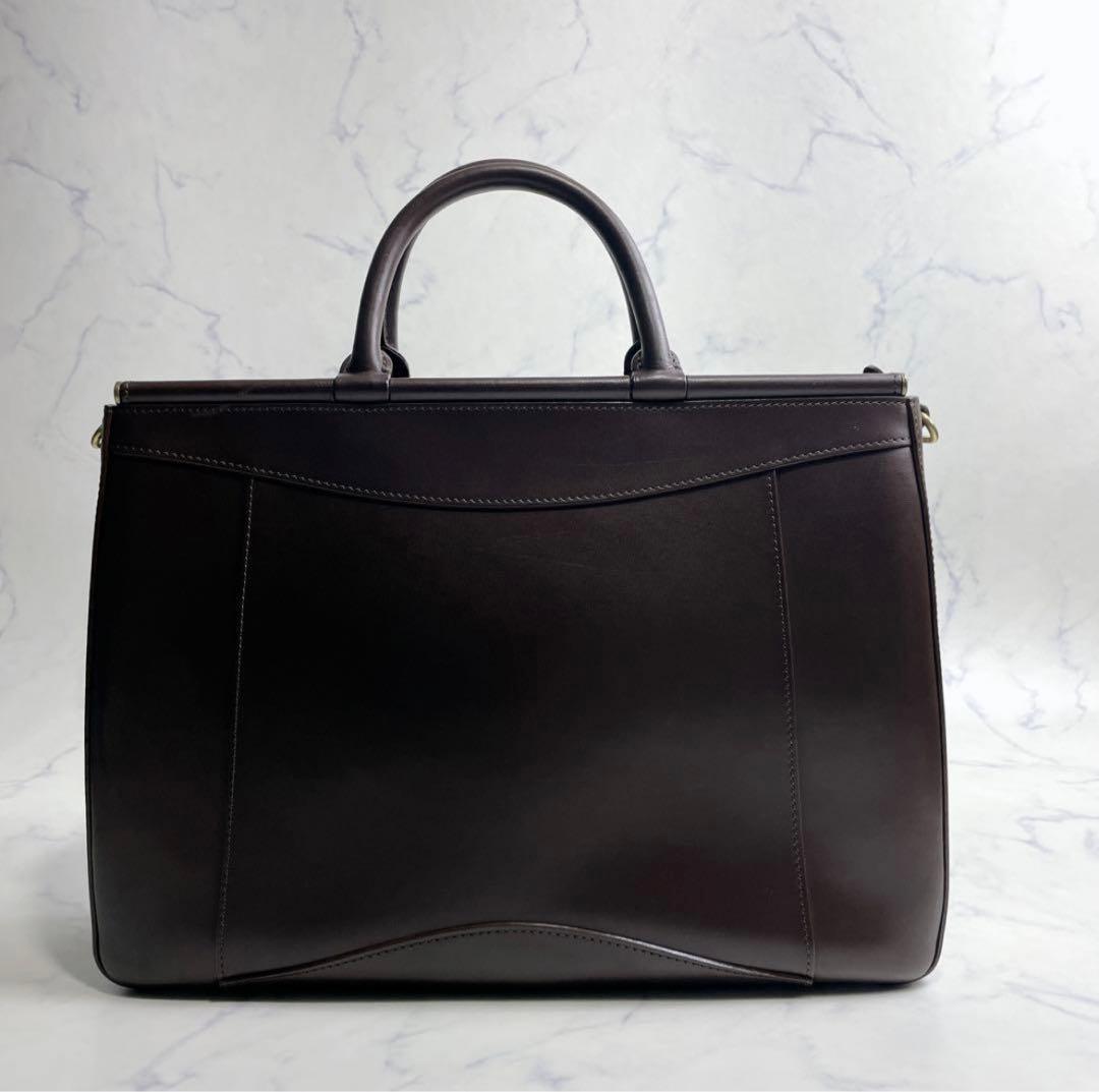 高級✨鞄いたがき ITAGAKI ビジネスショルダー 2way ダークブラウン