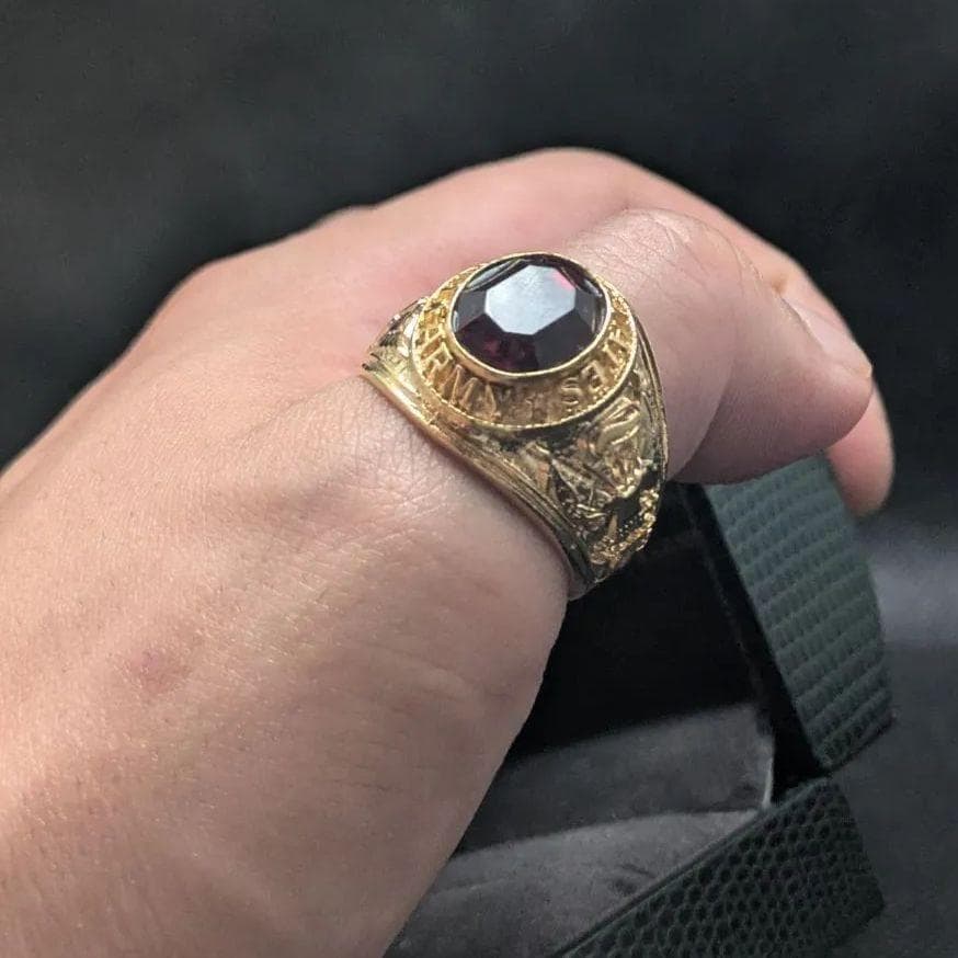 アーミーリング クラシック 米陸軍 US Army 金メッキ 米国 白頭鷲 紋章