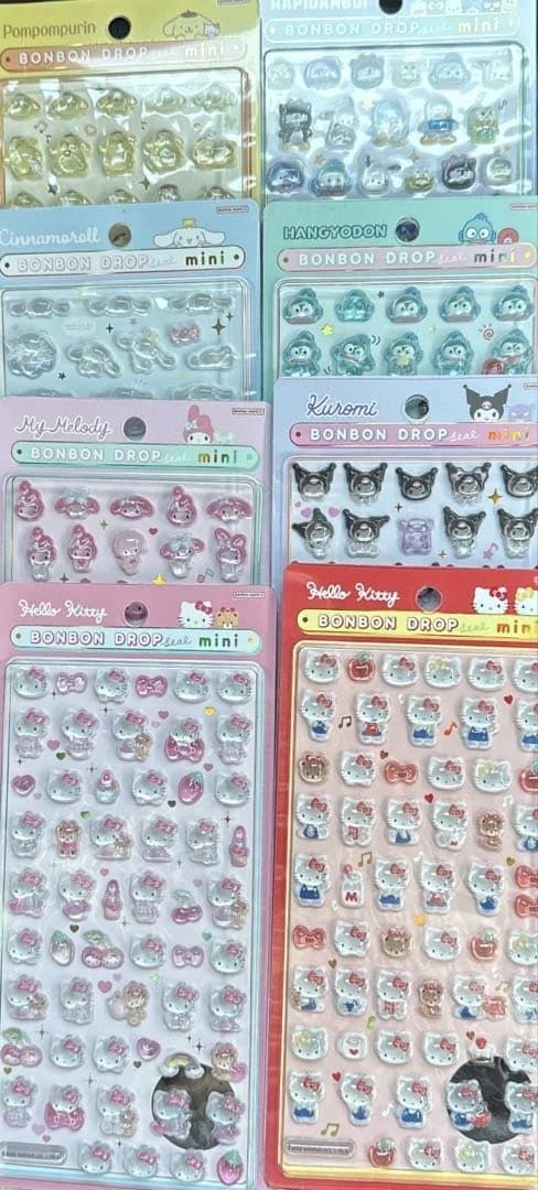 (155)サンリオ　ボンボンドロップシール　ミニ　コンプリート