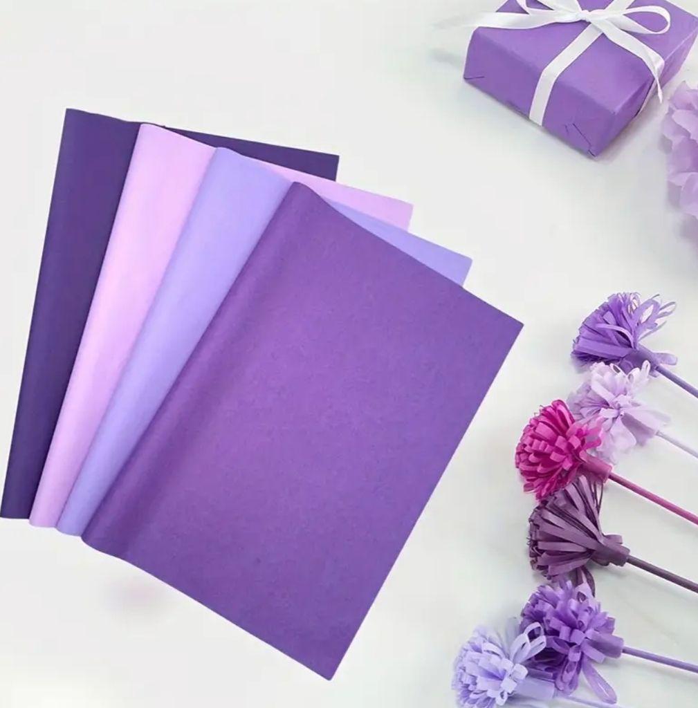 No.⑬　ラッピングペーパー　無地5色×各10枚　計50枚　むらさき系