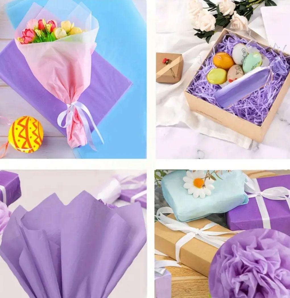 No.⑬　ラッピングペーパー　無地5色×各10枚　計50枚　むらさき系