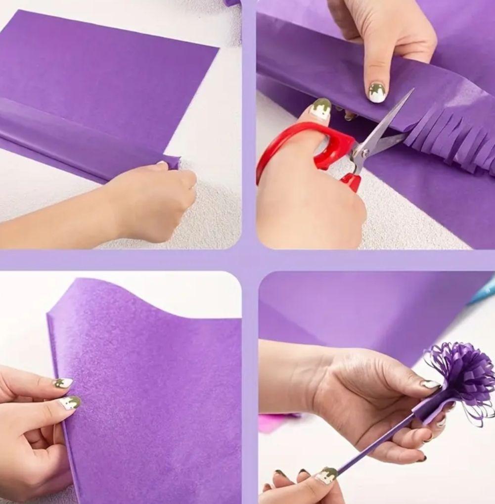 No.⑬　ラッピングペーパー　無地5色×各10枚　計50枚　むらさき系