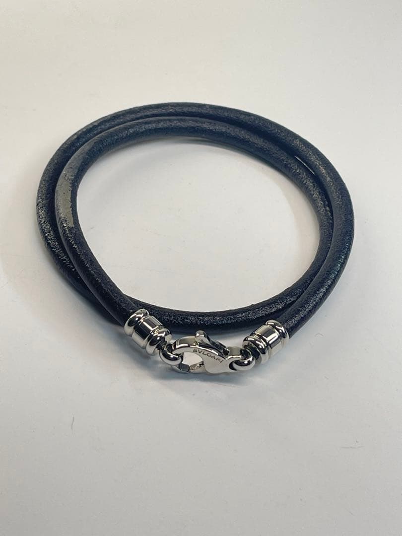 BVLGARI (ブルガリ)レザー チョーカー ネックレス 2連 ブレスレット