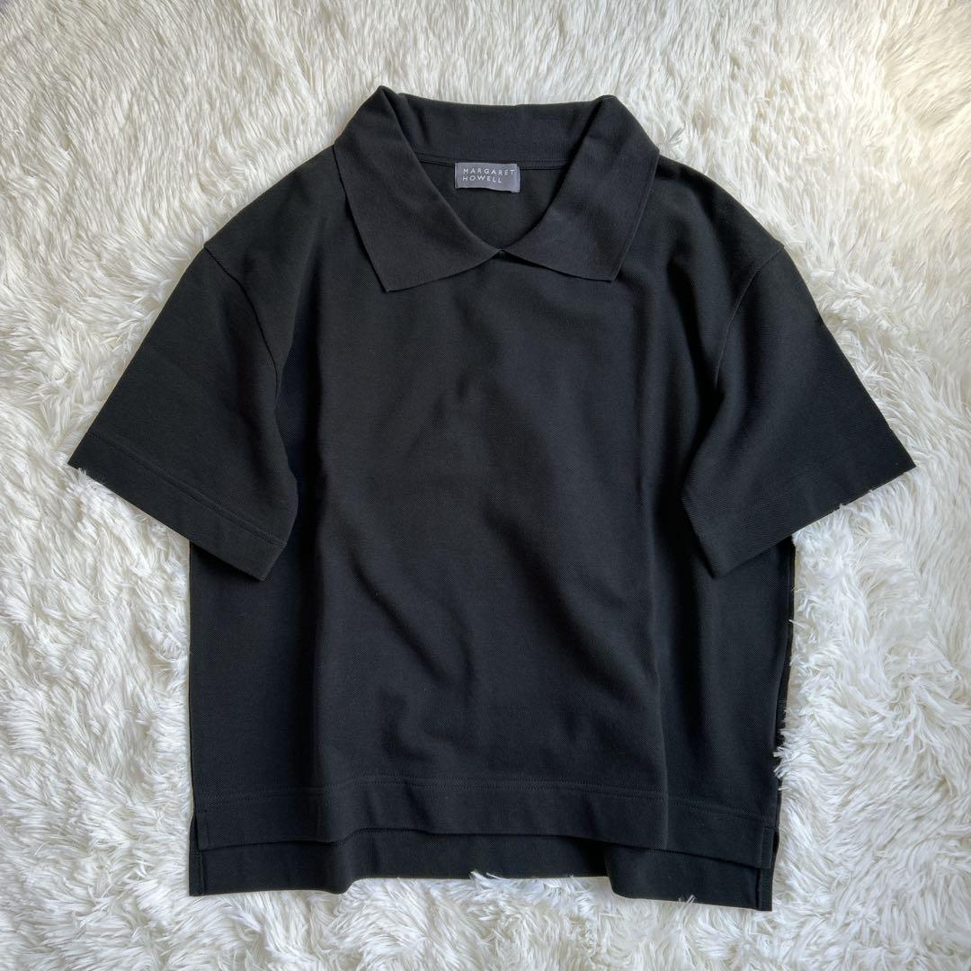 マーガレットハウエル オーガニックコットン ポロシャツ 24ss ブラック II