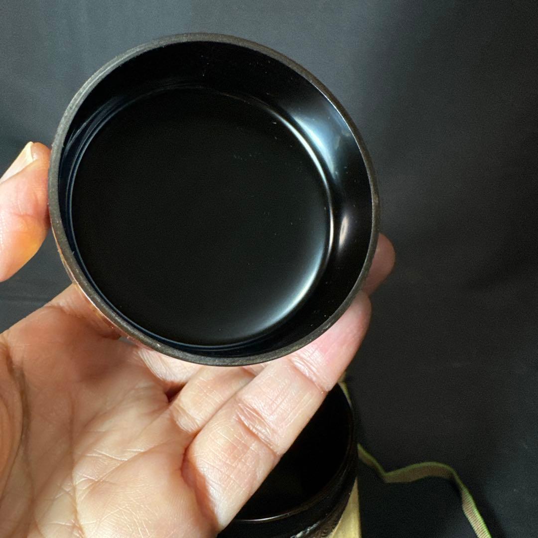 GH49 送料無料　棗　柳蒔絵　松雲　螺鈿　中棗　茶道具　茶道