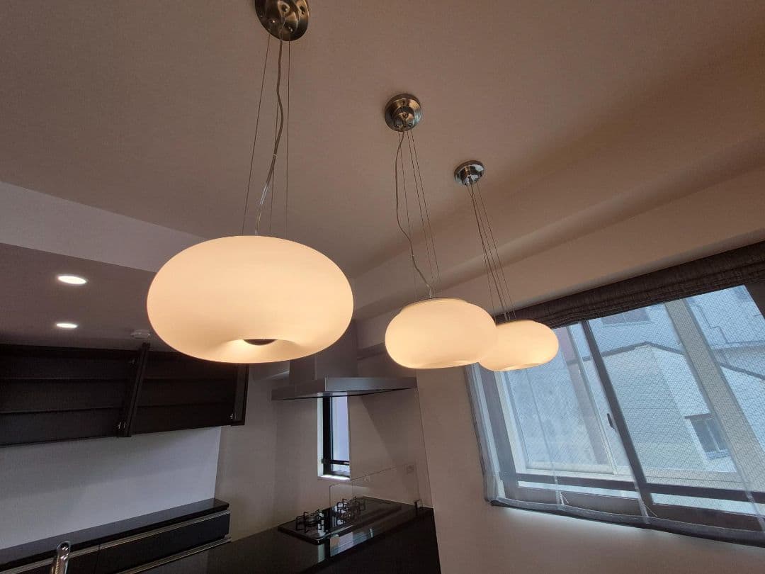 ホワイトペンダントライト オーバル型1点◇LED照明◇B-2505TL11