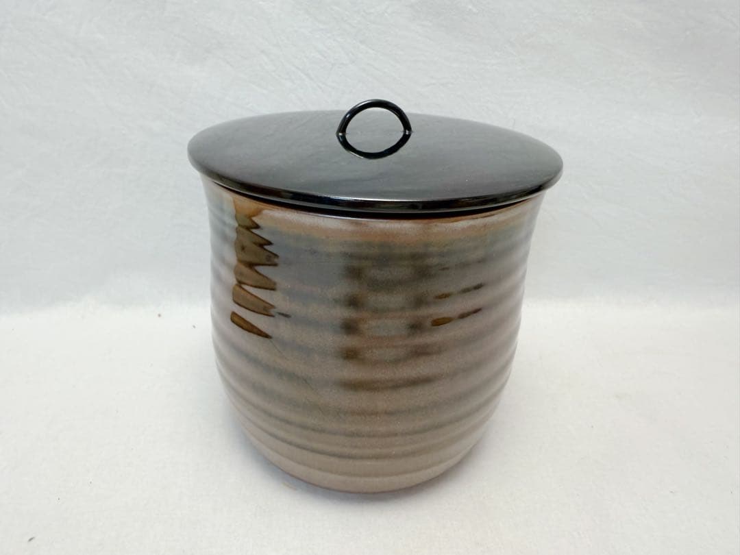 茶道具 加藤藤山 造 古瀬戸 一重口 水指 陶印 塗蓋 共箱