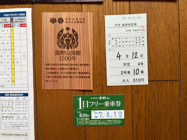 天空　高野山開創1200年記念乗車証