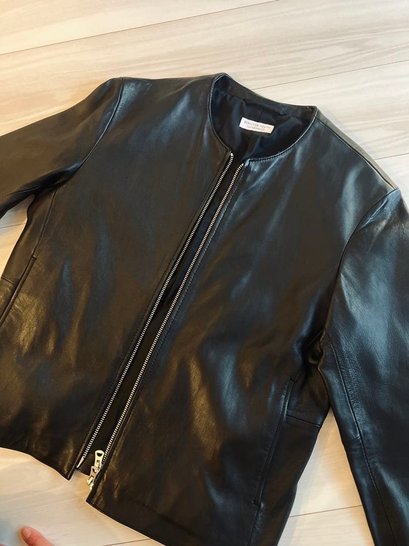 本日限り値下げ！ユナイテッド アローズ ブラックノーカラー レザーライダース