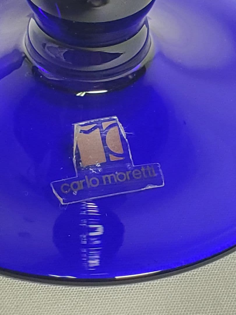 保管品　レトロ　carlo moretti　ブルーガラス　工芸品　高さ約25㎝