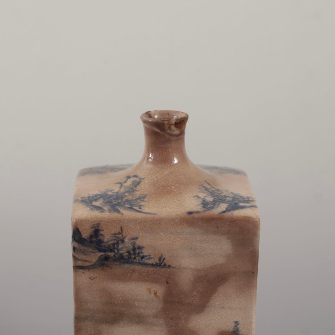 染付 角徳利 古美術 酒器 古道具 アンティーク 徳利