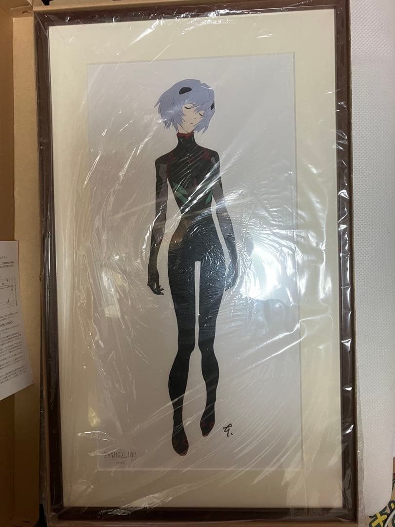 新品　複製原画　エヴァンゲリオン　綾波レイ　庵野秀明　版画　セル画　ミストグラフ