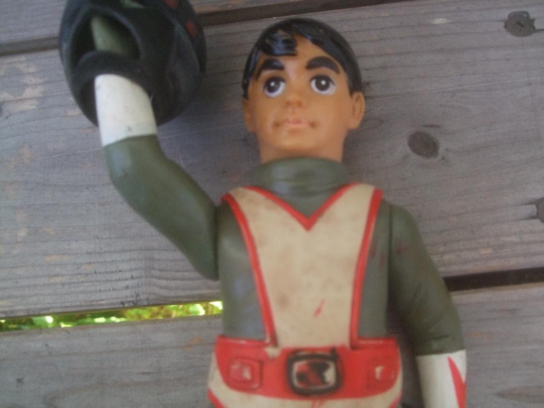 当時物★TBS・旧バンダイ・シルバー仮面★面取り・ソフビ・25㎝