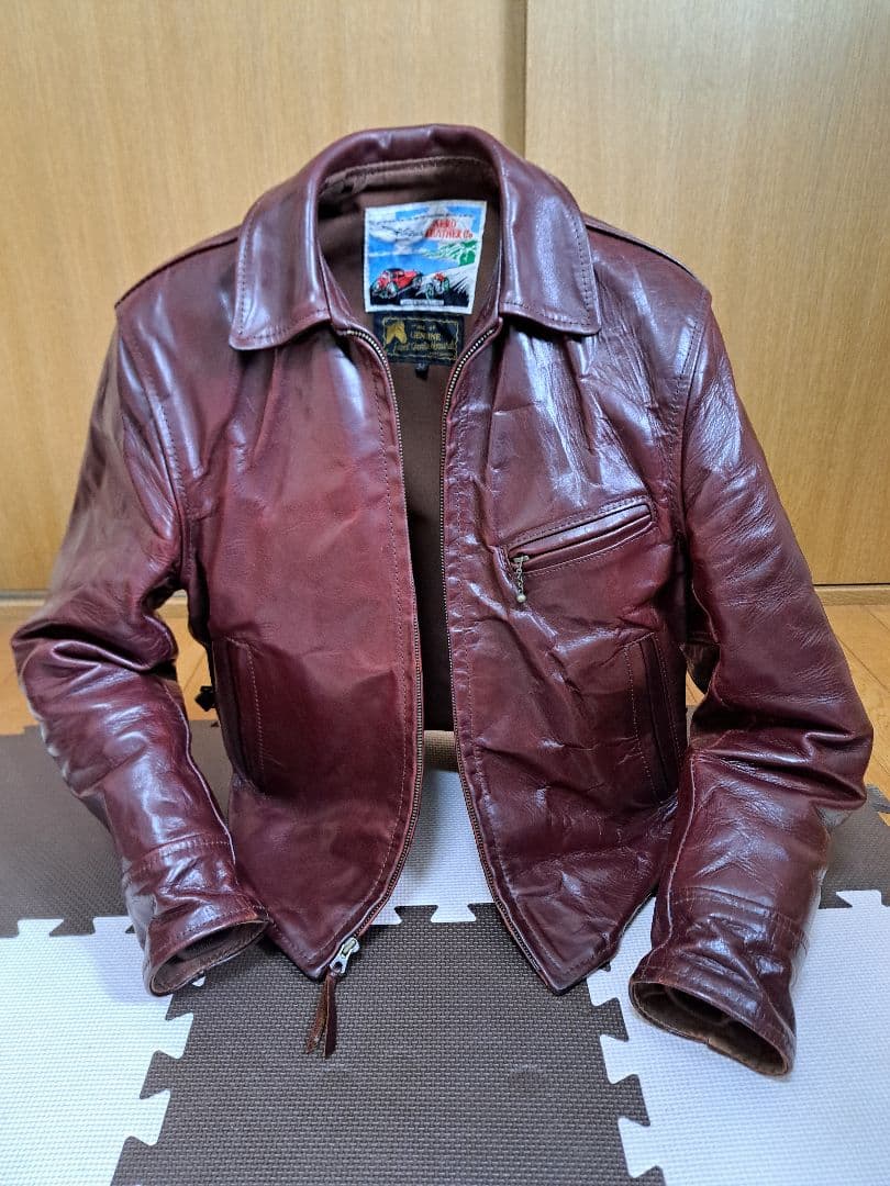 エアロレザーハーフベルトsize３４ホースハイドコードバングッドコンディション