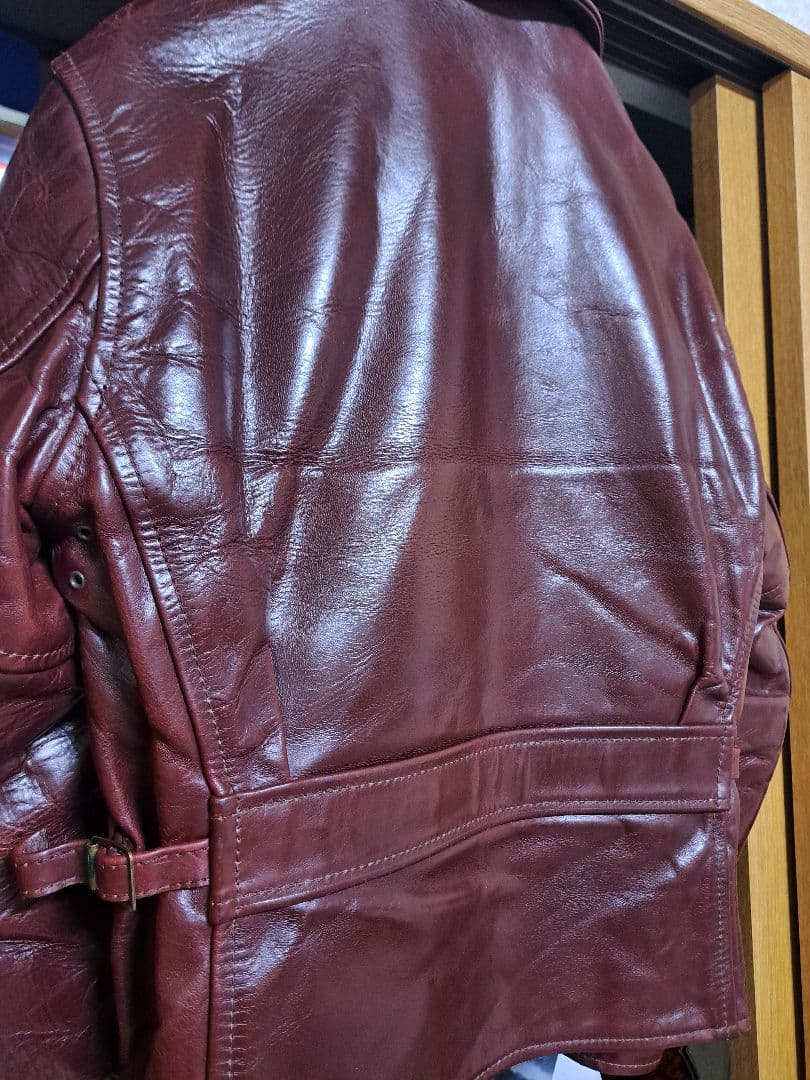 エアロレザーハーフベルトsize３４ホースハイドコードバングッドコンディション