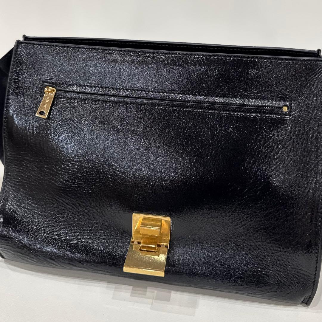 【限定特価】ショルダーバッグセリーヌ 2WAYハンドバッグトラペーズ　ブラック