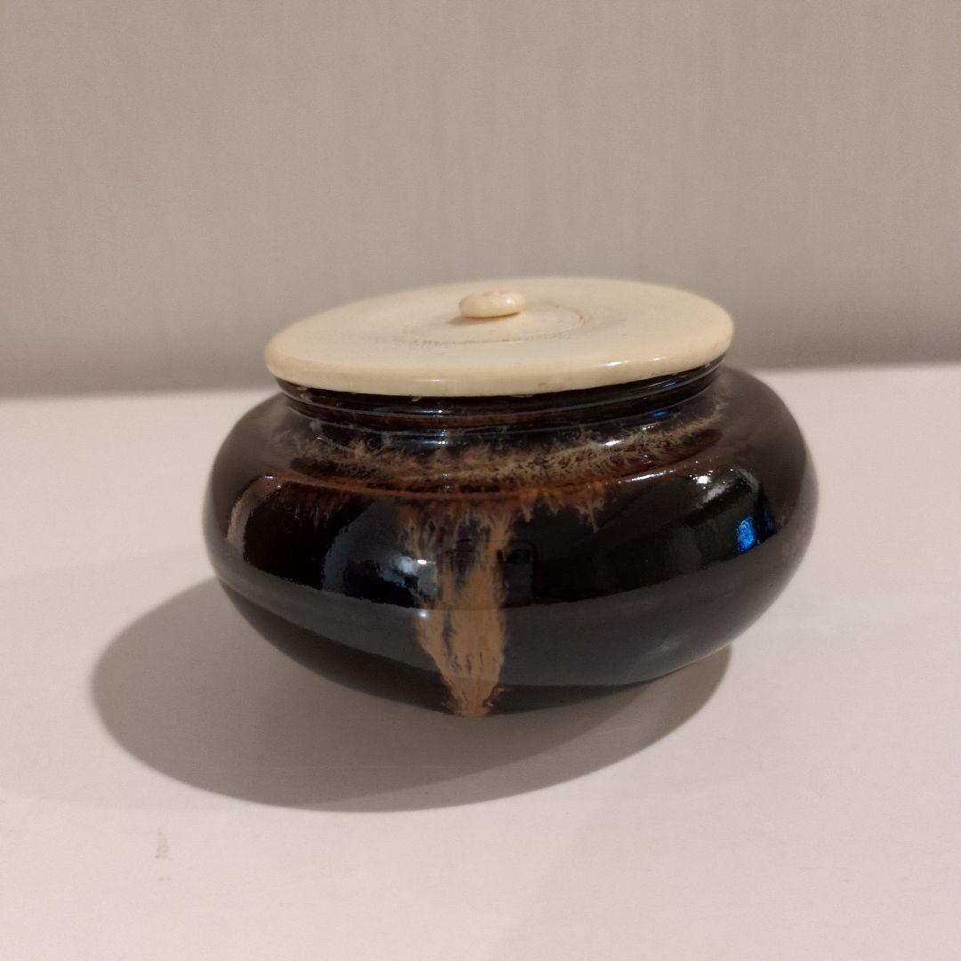 茶道具　桶谷定一 作　大海茶入 仕覆 ・共箱付き　茶道具