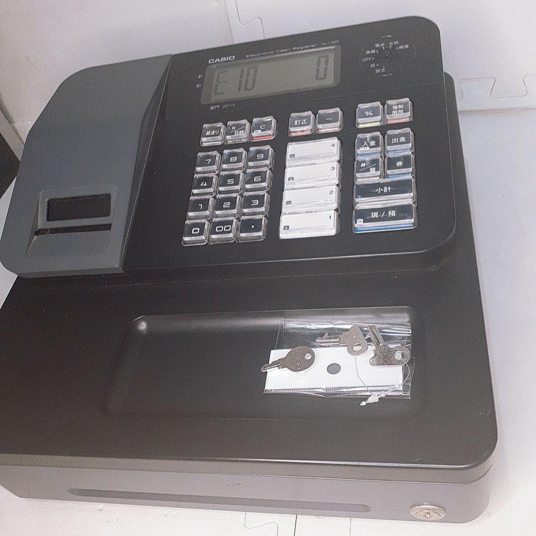 カシオレジスター　NL-100　コンパクト　人気機種　感熱紙　鍵付き　58mm