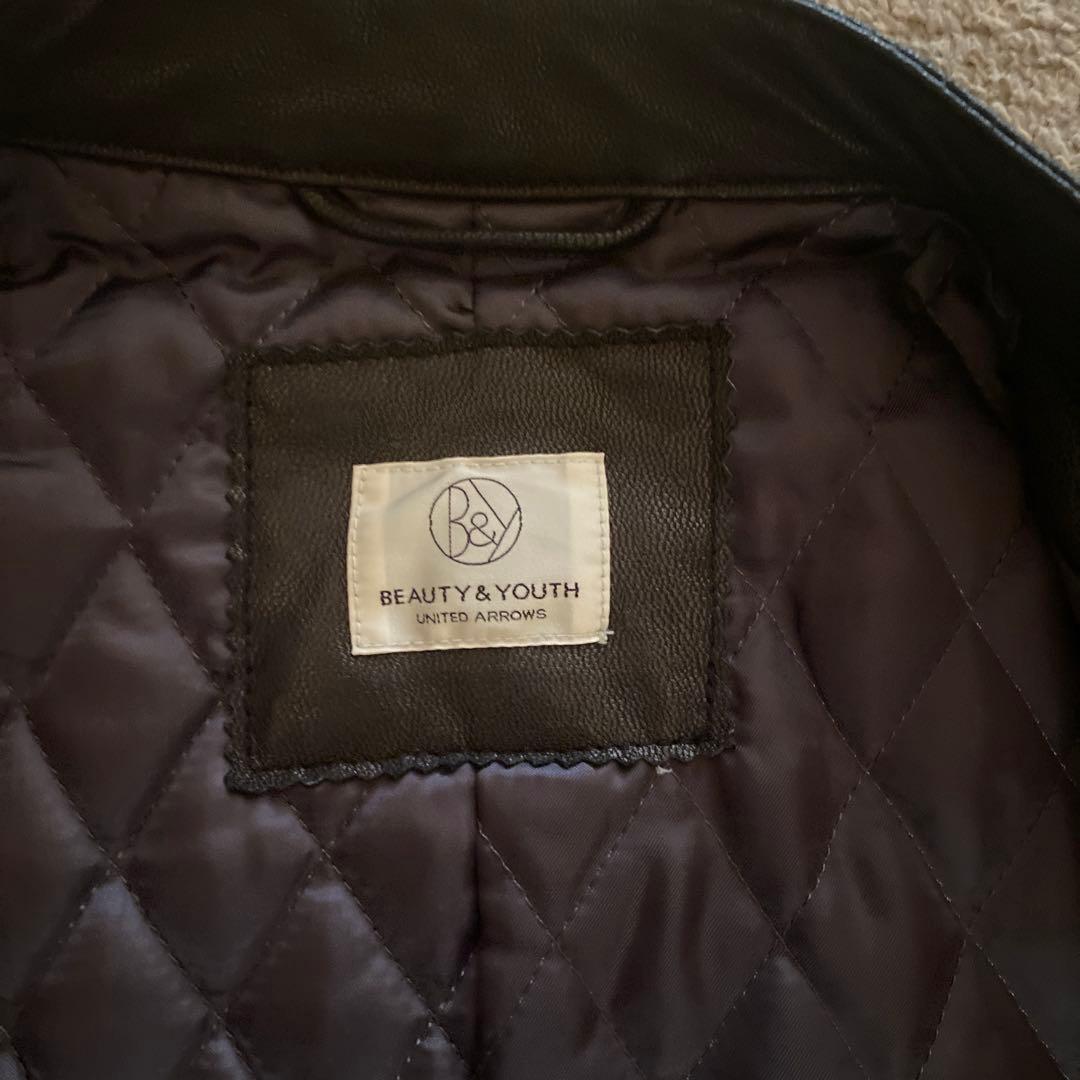 BEAUTY & YOUTH ブラックレザージャケット