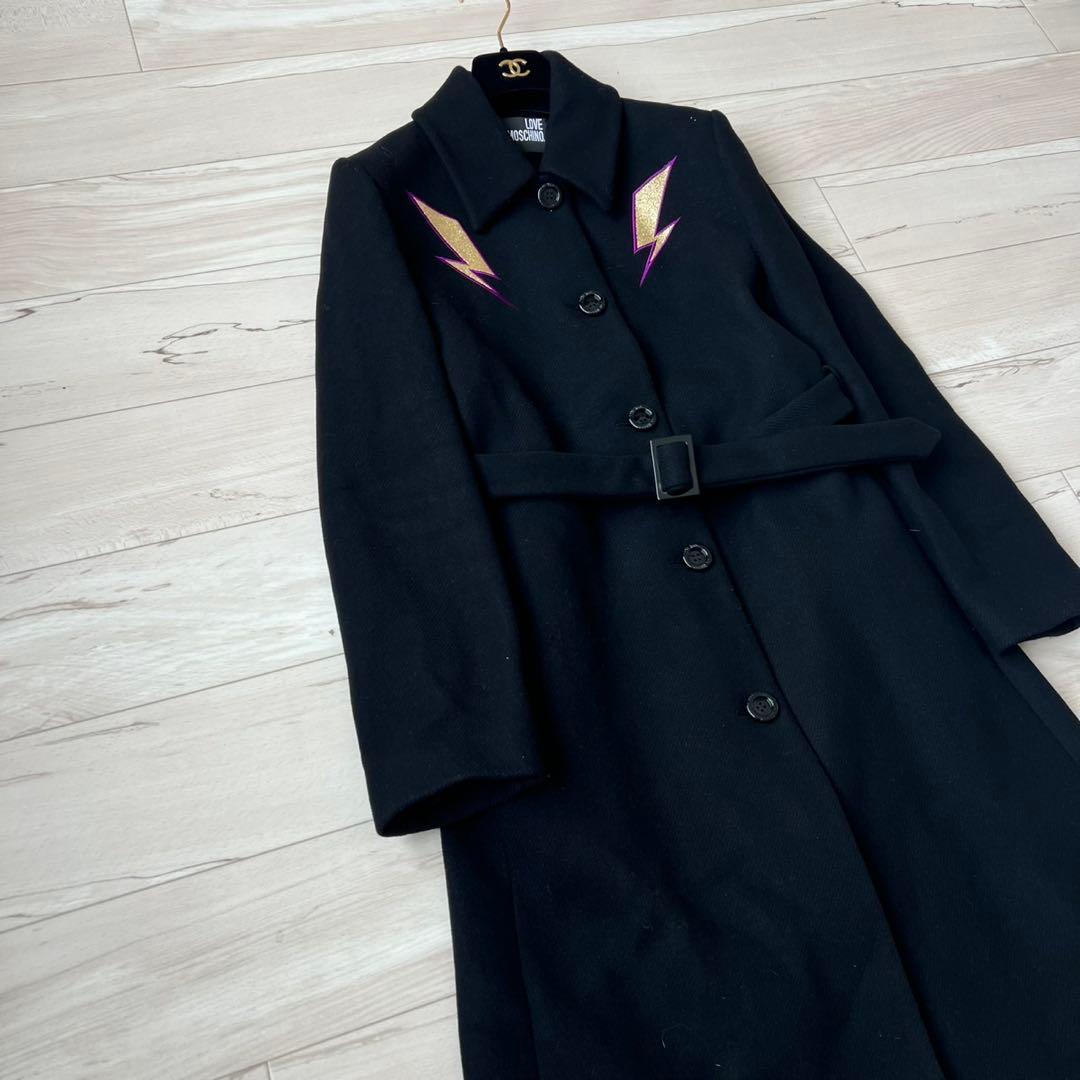 LOVE MOSCHINO ラブモスキーノ ベルテッドコート　着丈116cm