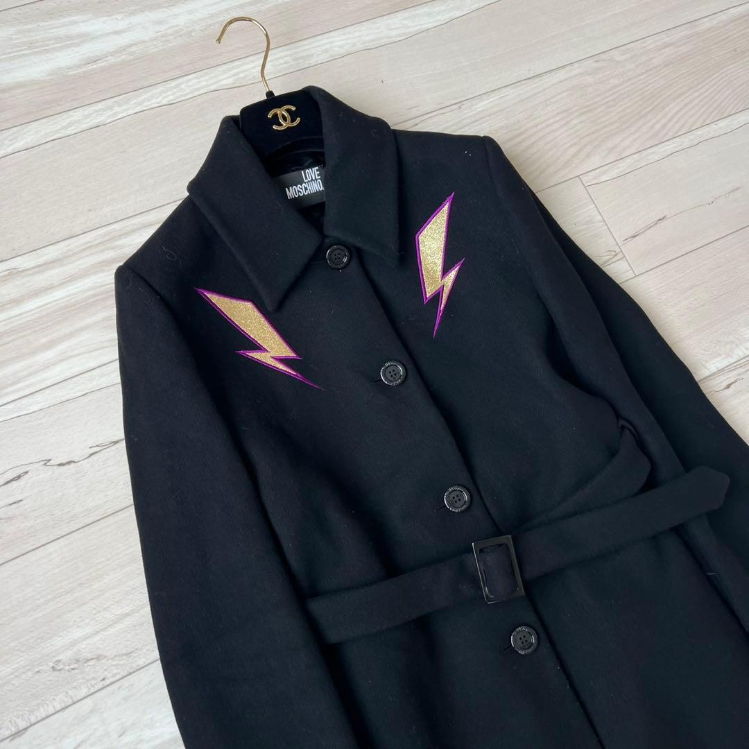 LOVE MOSCHINO ラブモスキーノ ベルテッドコート　着丈116cm