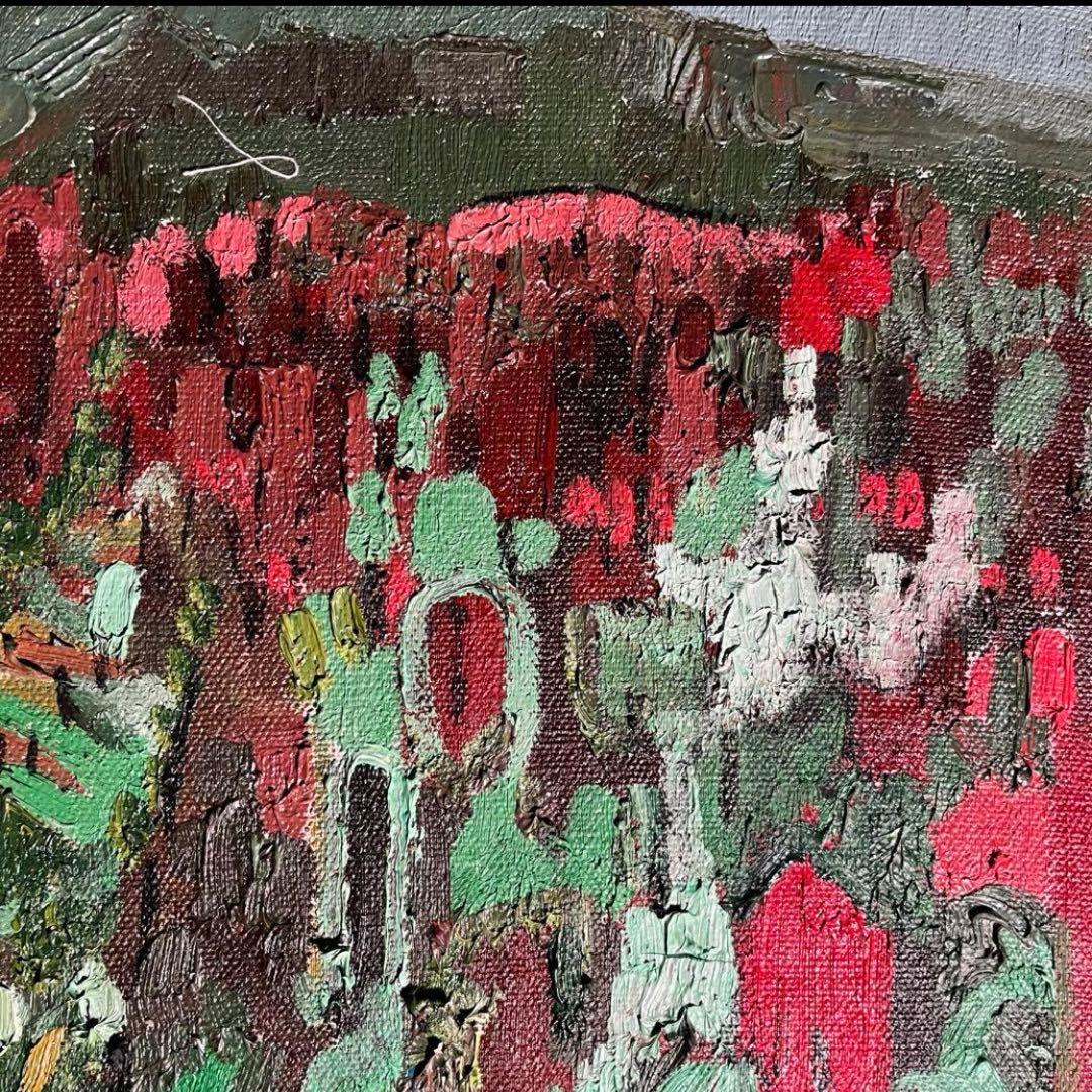 ★真作★ 文勝(ウンシュン) 無題 油絵 額付き 貴重作品