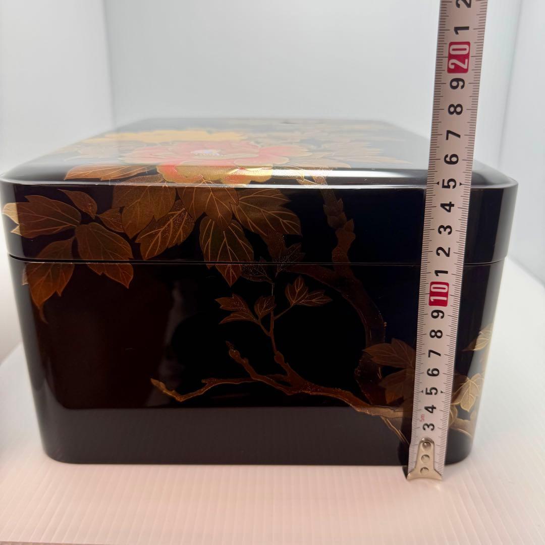 新品 輪島塗 文箱 文庫 硯箱 青貝 螺鈿 牡丹 天然木 漆 漆器 伝統工芸