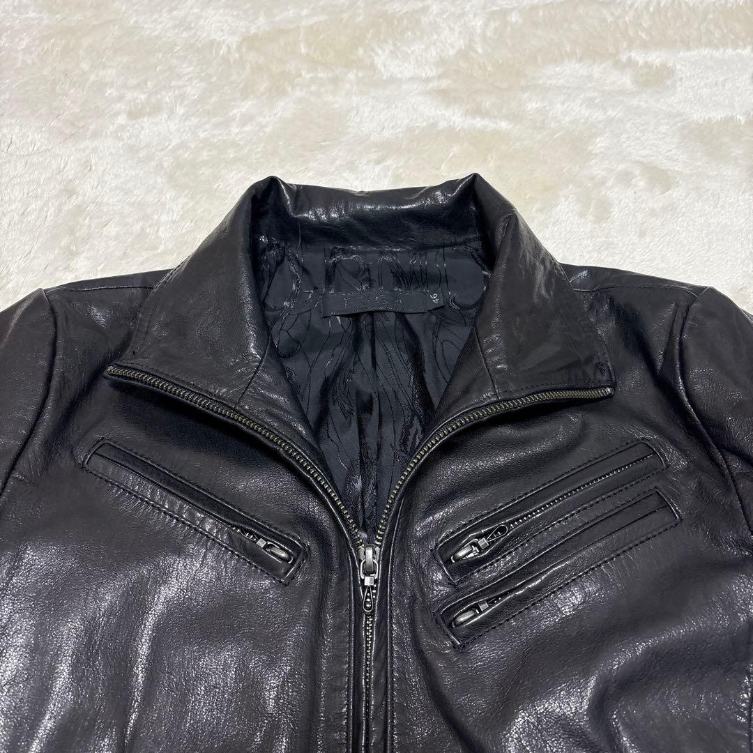 美品 FUGA 光沢 leather jacket 平成 y2k V系 46 L