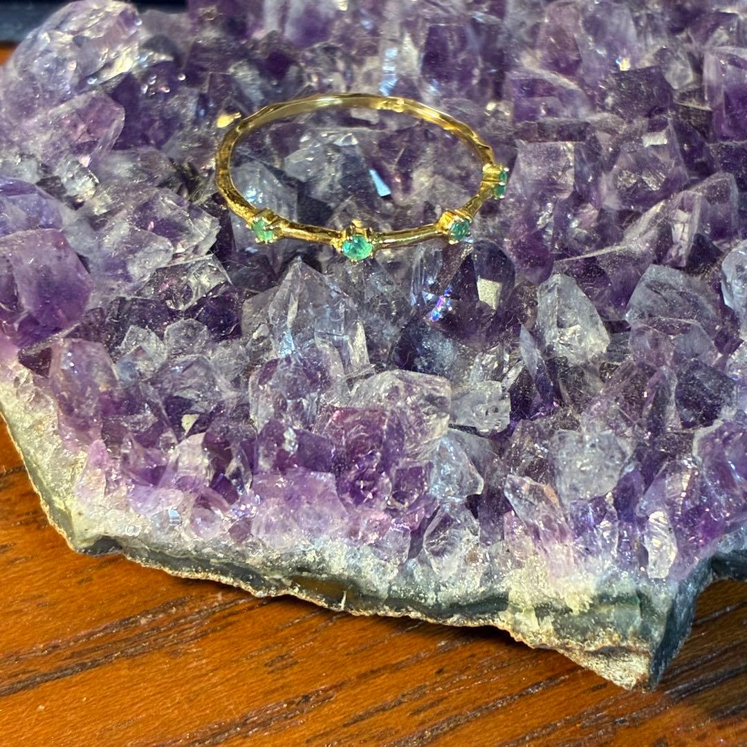 パライバトルマリン 4石リング　8号　K18