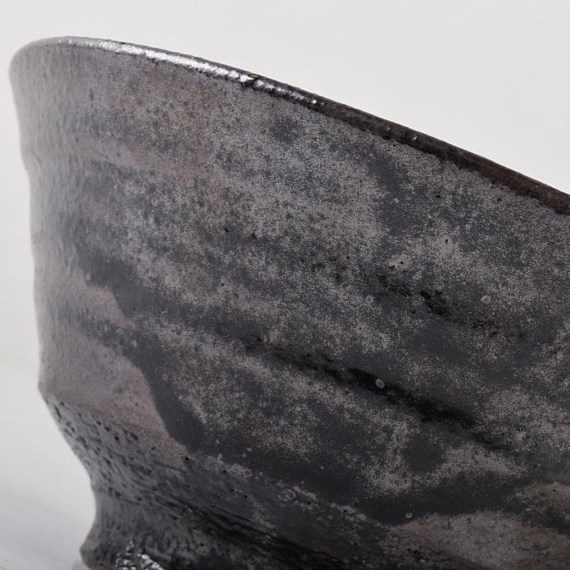 茶道具　川喜田半泥子作　黒釉　茶碗　書付共箱　M　R7853