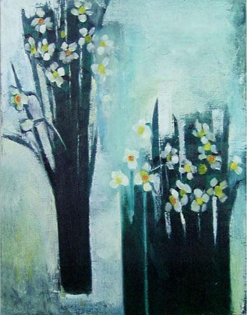 油絵 菅家令子 絵 絵画 インテリア 額付 (黒) F6-182023 花