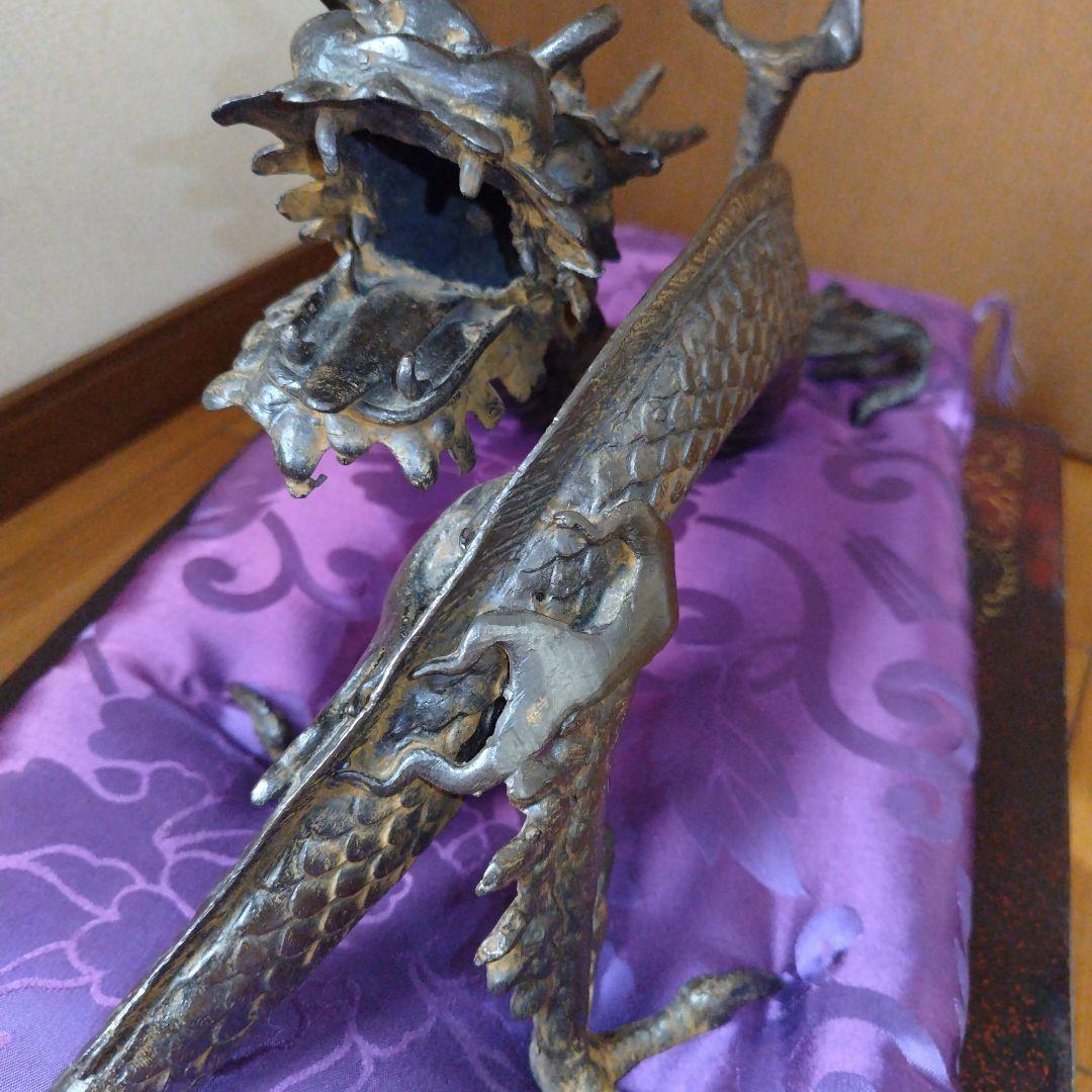 蒼*ウ様 鉄製　龍の置物　５０センチビッグサイズ　台付