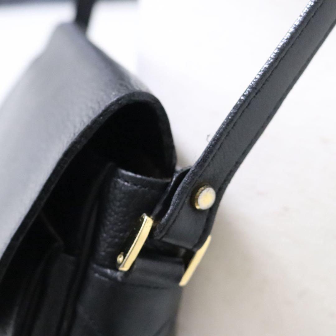 BURBERRY バーバリーズ ショルダーバッグ シボ革レザー ノバチェック黒