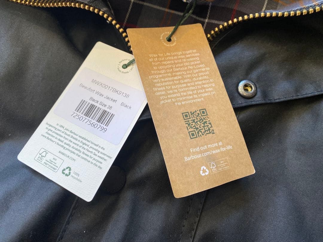 愚地さま【新品】Barbour オイルドジャケット ブラック M 38