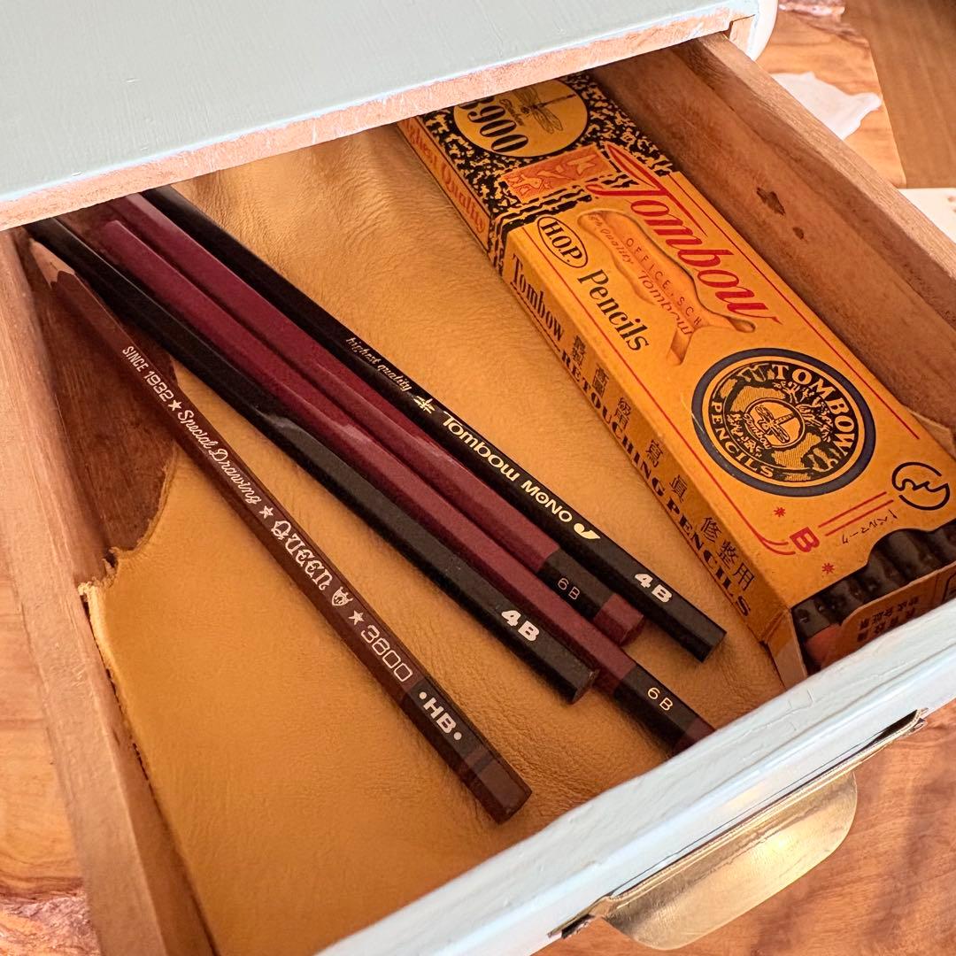 「フレンチヴィンテージ3段小引き出し｜1950年代×ナチュラルレザー付き」