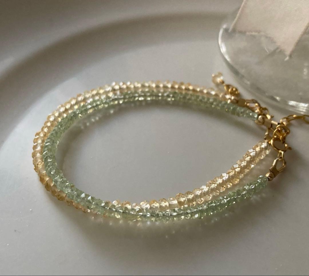 もも ブレスレット シトリン ツァボライト