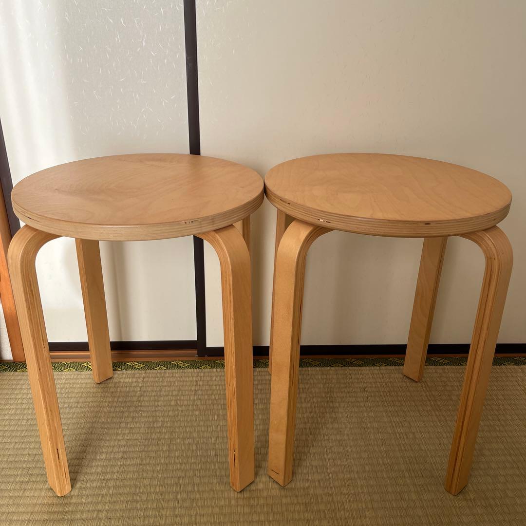 「２脚セット」廃盤品　IKEA イケア　フロスタ　スツール　スタッキングチェア