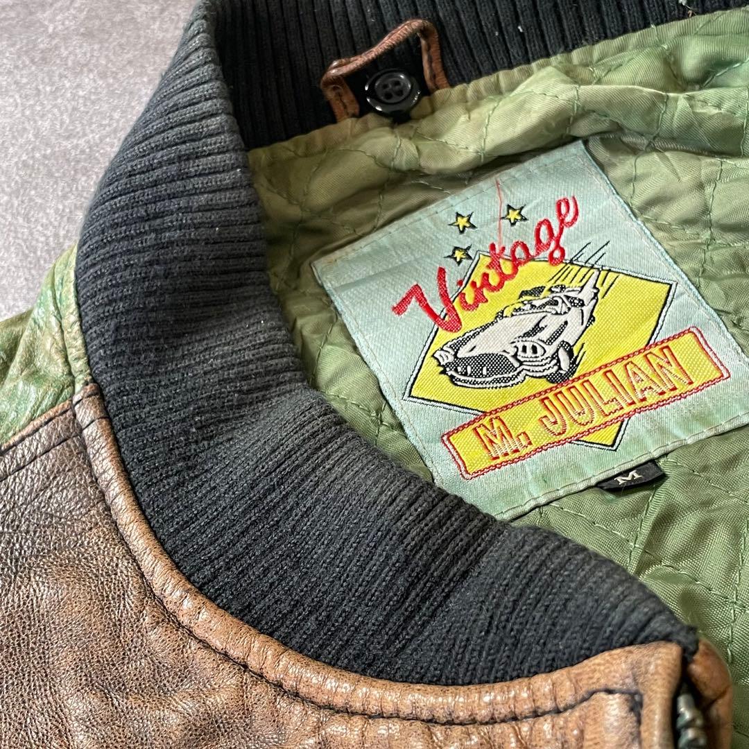 ヴィンテージ M.Julian 本革 レザーボンバージャケット 切替カラー