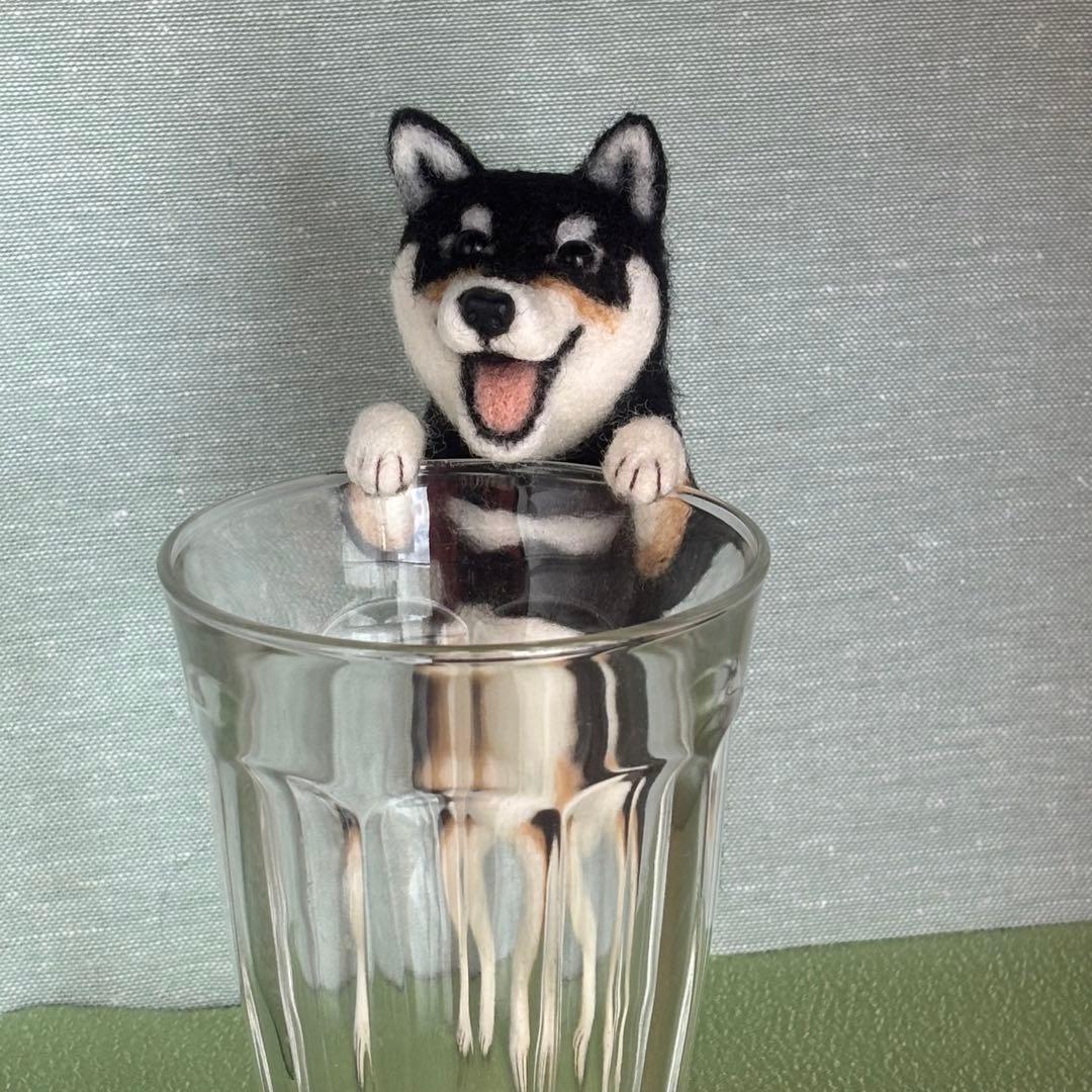 柴犬　黒柴　羊毛フェルト　ハンドメイド　No.104