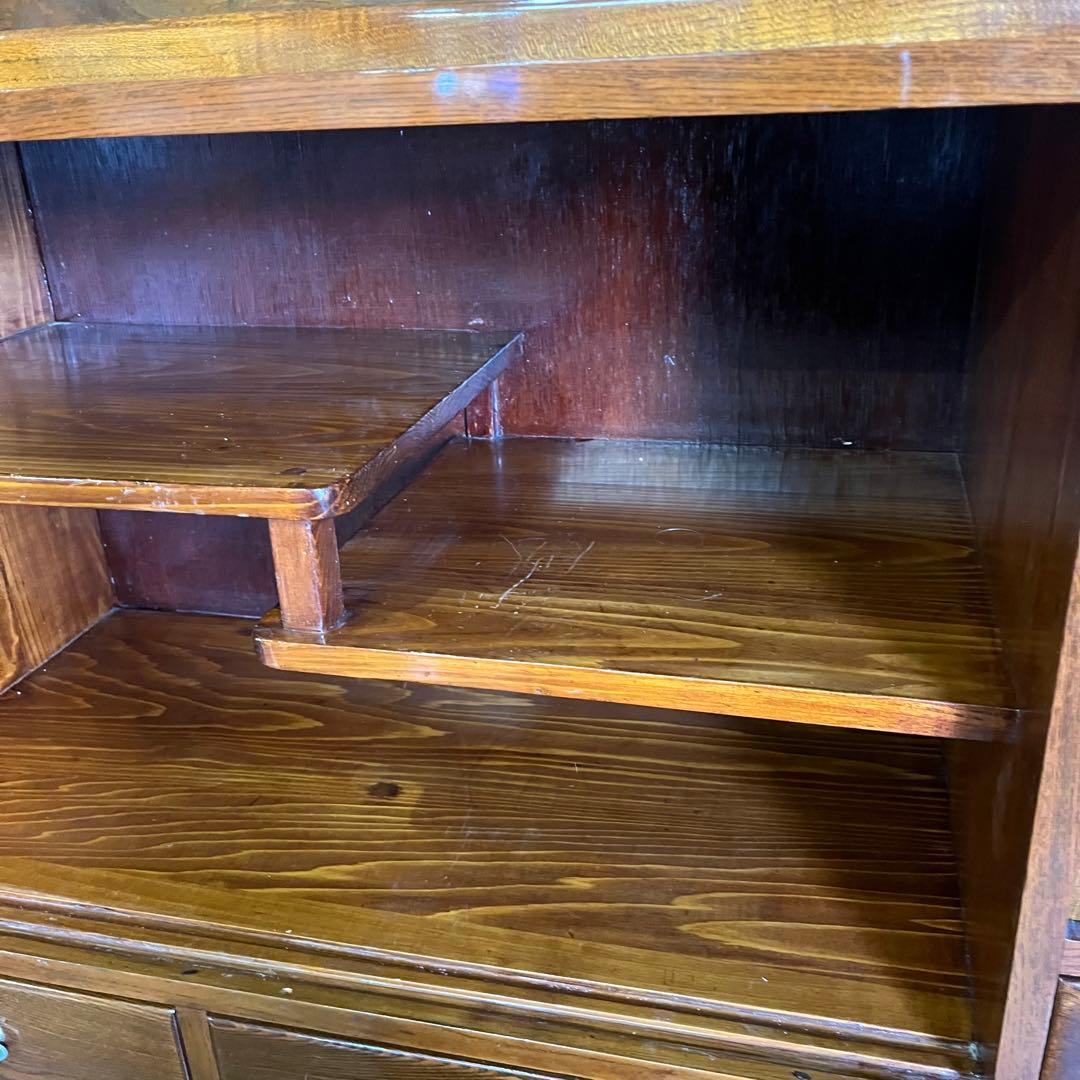 【アンティーク】昭和レトロ 木製 茶箪笥 食器棚 サイドボード 古民家 古家具