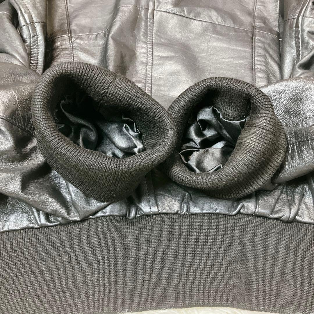 EKAM エカム ✨ 襟付き シングルライダースジャケット レザージャケット L