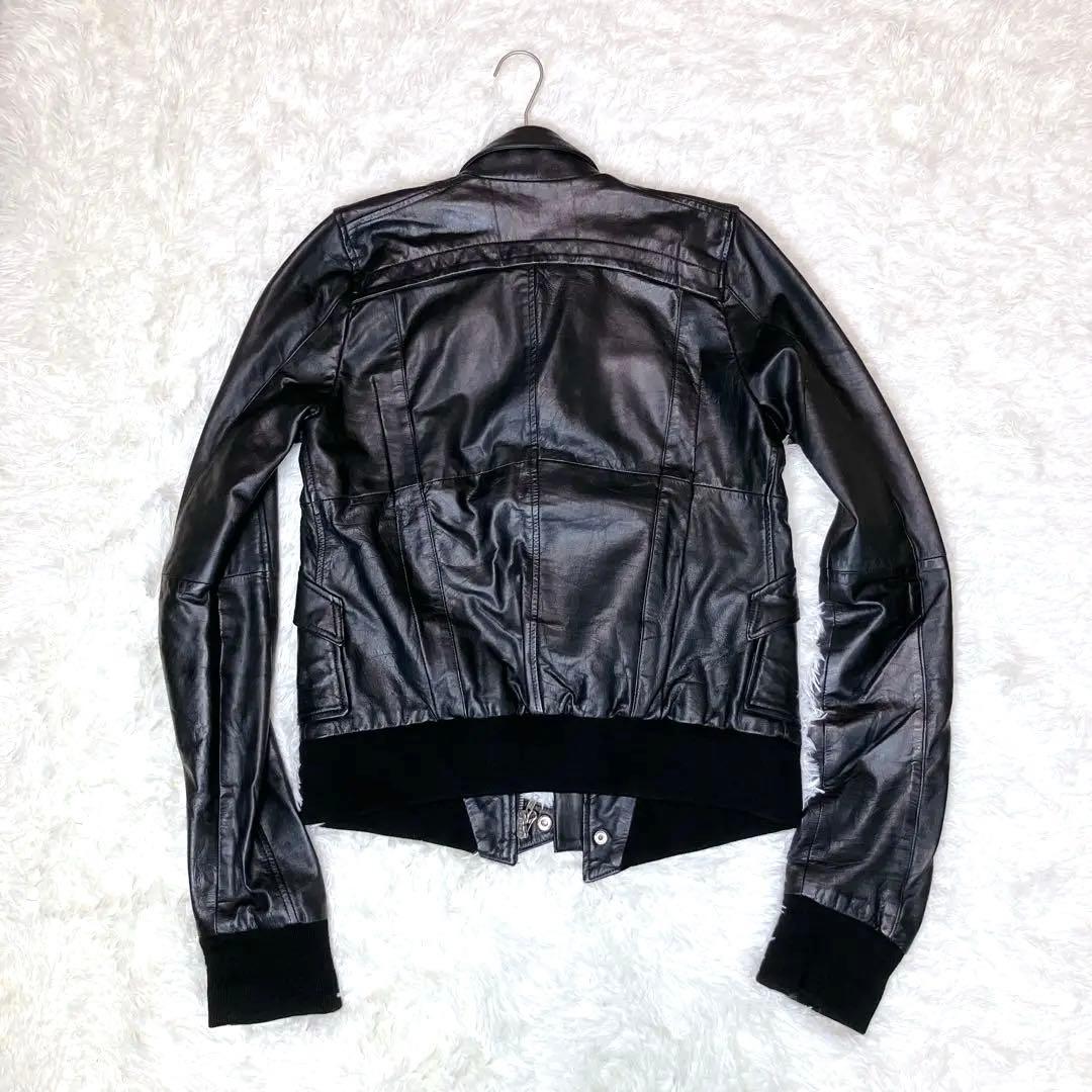 EKAM エカム ✨ 襟付き シングルライダースジャケット レザージャケット L