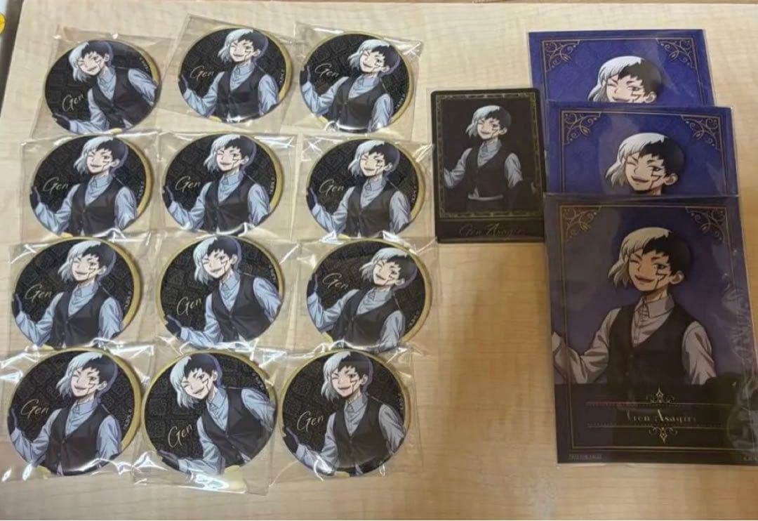 Theキャラ 缶バッジ　カード　ゲン　ドクスト　ブラックスーツ　ジャンフェス
