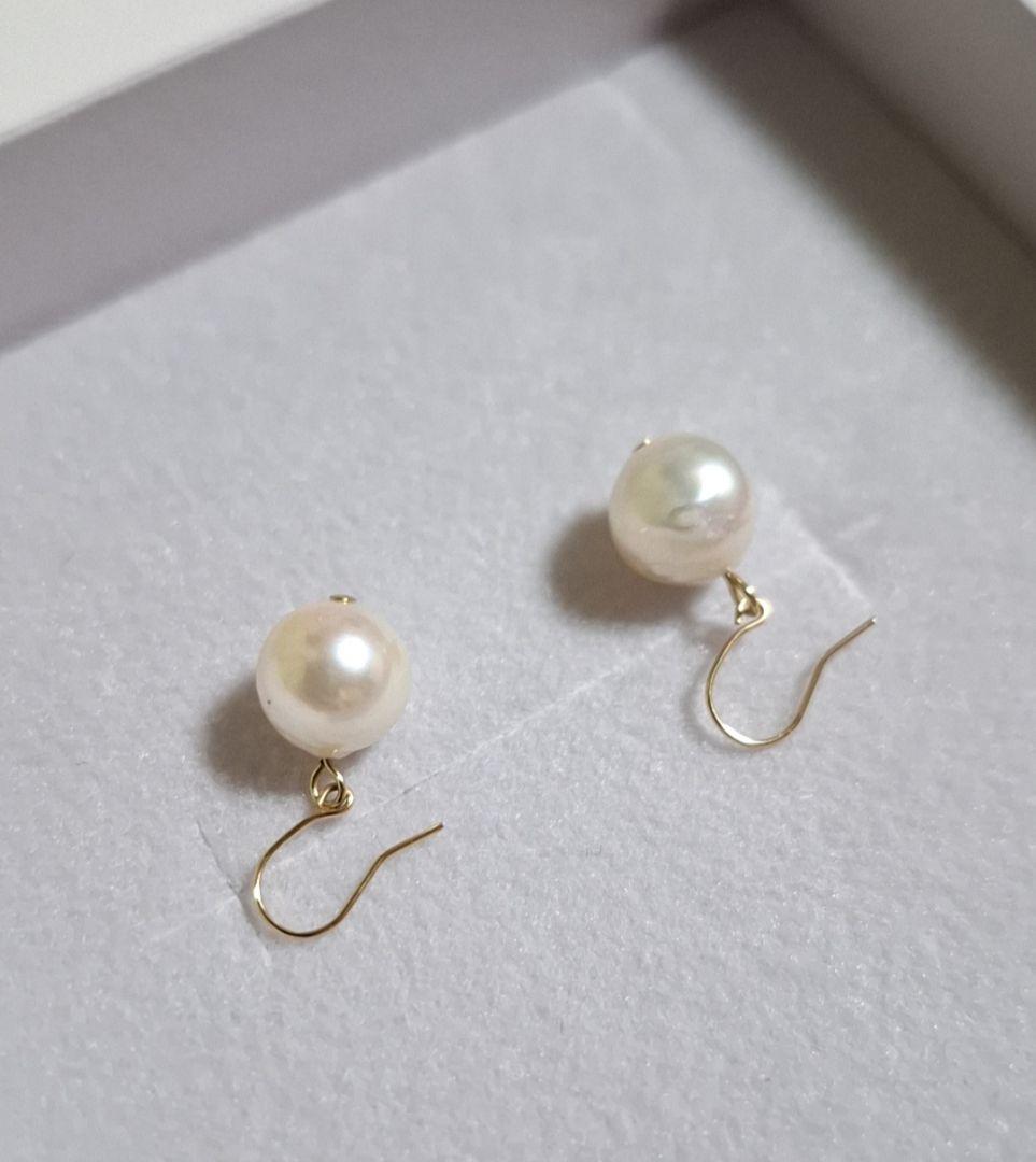 k18 あこや真珠 フックピアス
