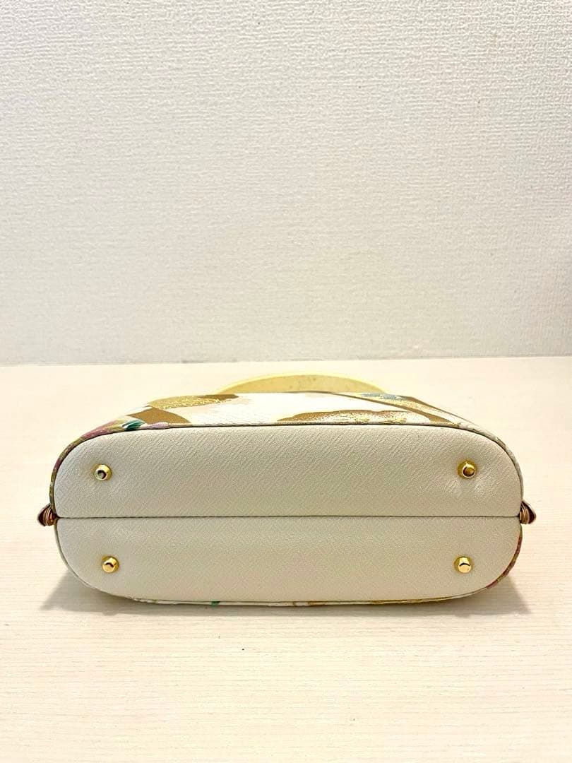 花柄 京都　西陣織　正絹　和装用バッグ　結婚式　成人式　パーティー