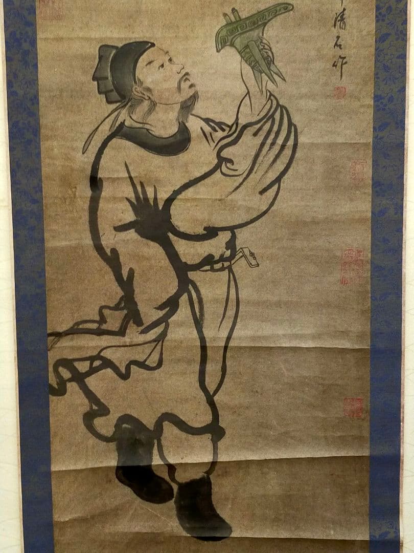 ♥とても古い♥中国♥人物♥　掛軸　清石　掛け軸　古画　古筆　骨董　古玩