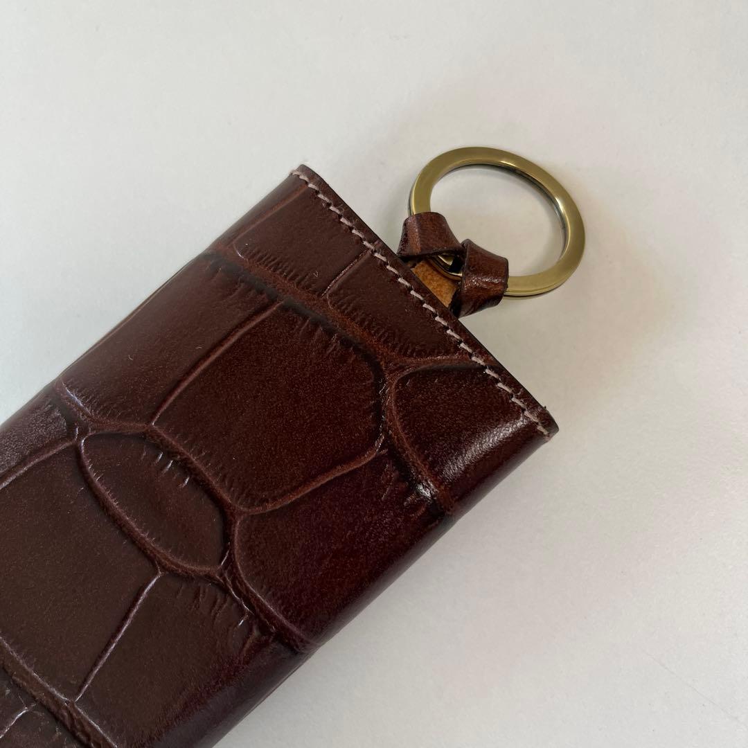 新品　IL BISONTE イルビゾンテ　キーケース　レザー　クロコ型押し　6連