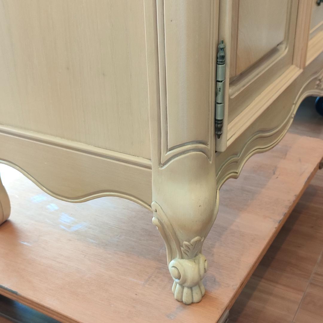 フレンチ　アンティーク　チェスト　引出し5杯　開き扉